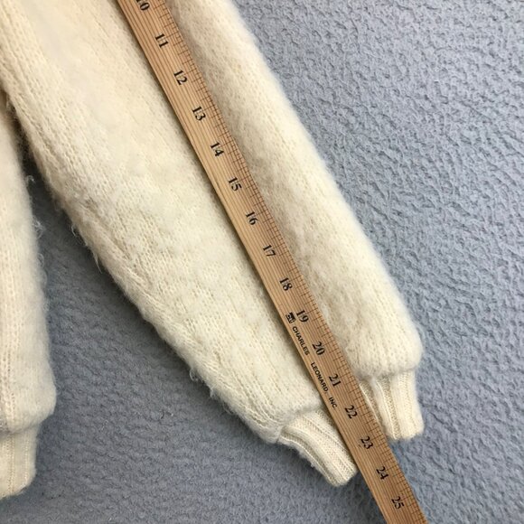 Vintage Hilda Ltd Full Zip Icelandic Ivory Wool Geometric Sweater Women’s M - Picture 10 of 15